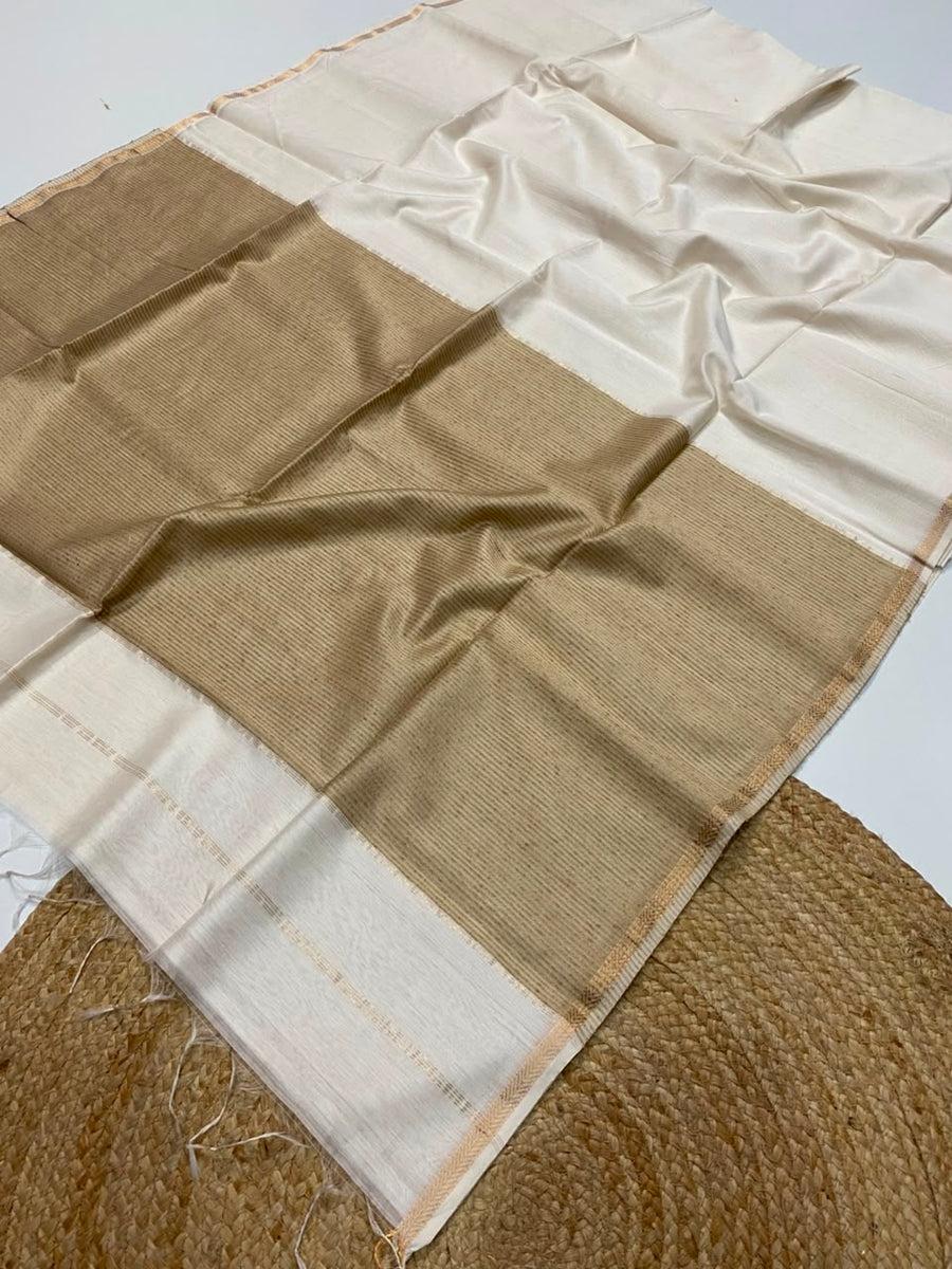 Maheshwari handwoven jute pallu sarees