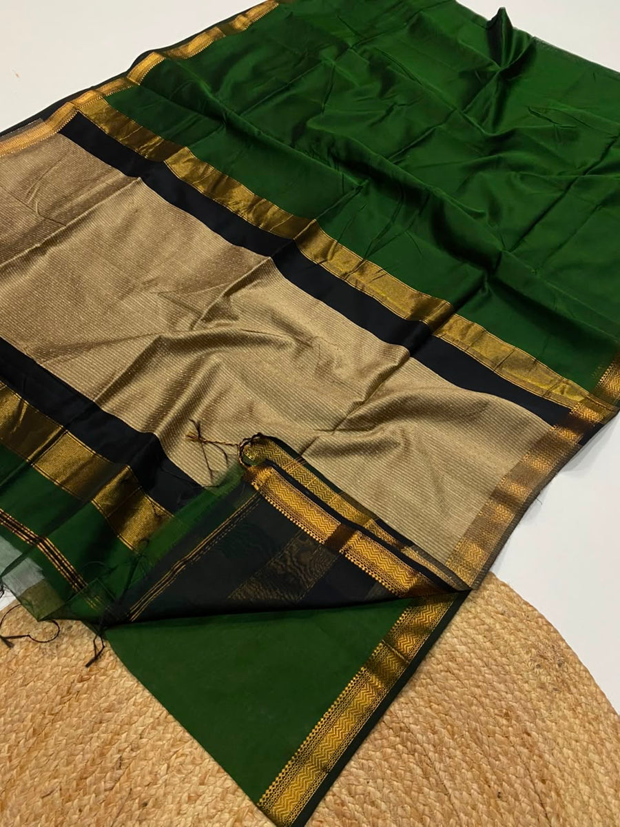Maheshwari handwoven jute pallu sarees