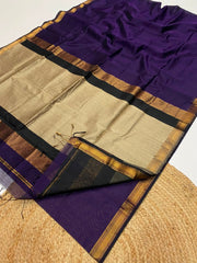 Maheshwari handwoven jute pallu sarees