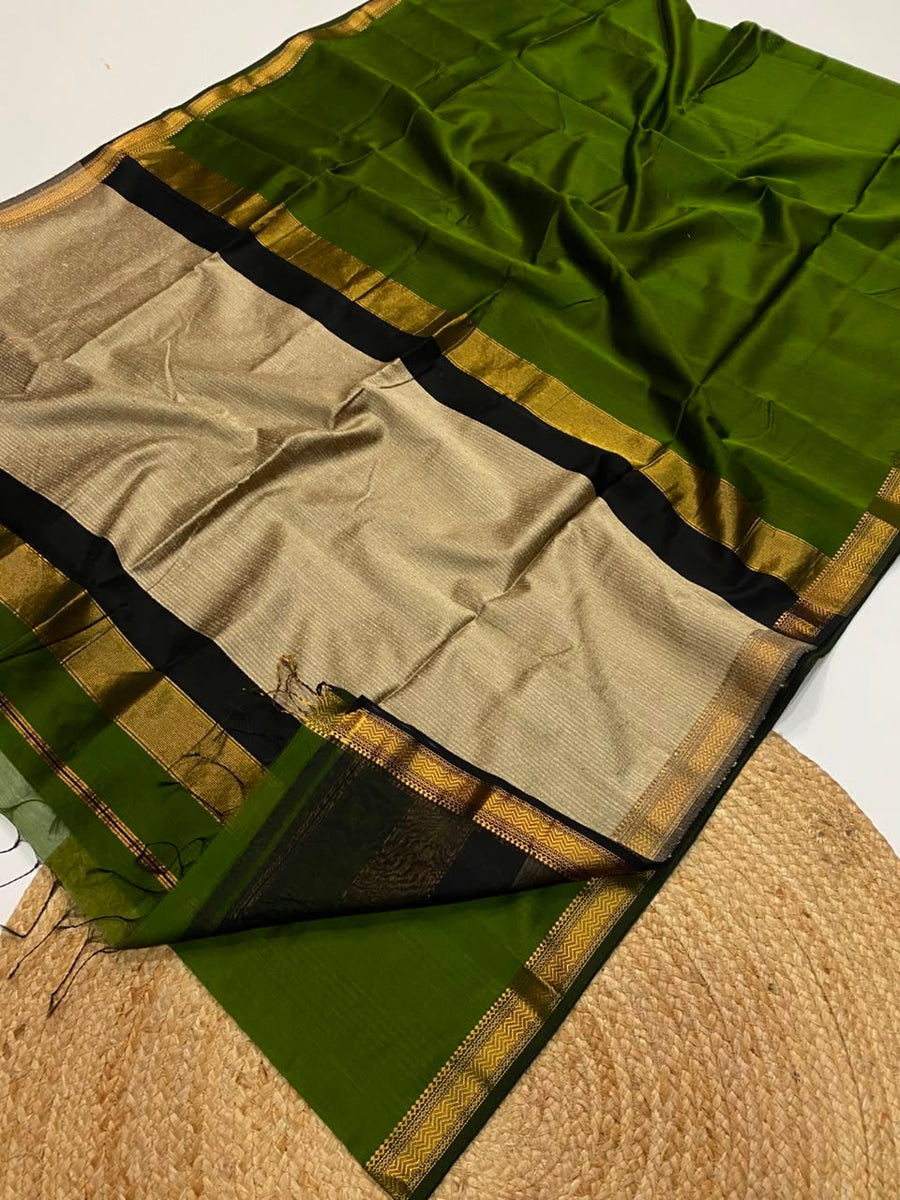 Maheshwari handwoven jute pallu sarees