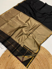 Maheshwari handwoven jute pallu sarees