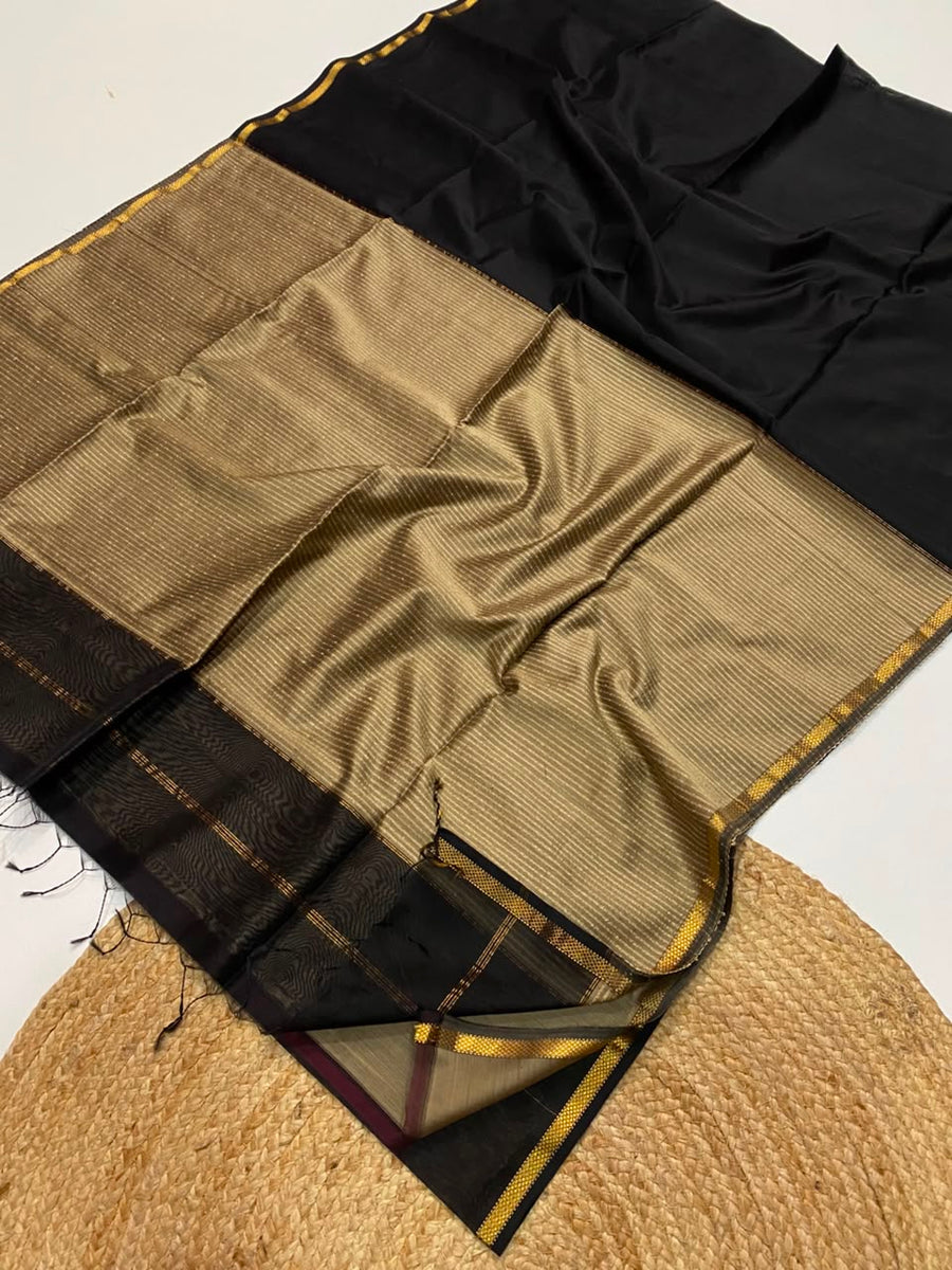 Maheshwari handwoven jute pallu sarees