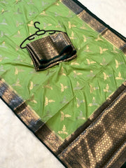 Beautiful Banarasi semi katan silk sarees