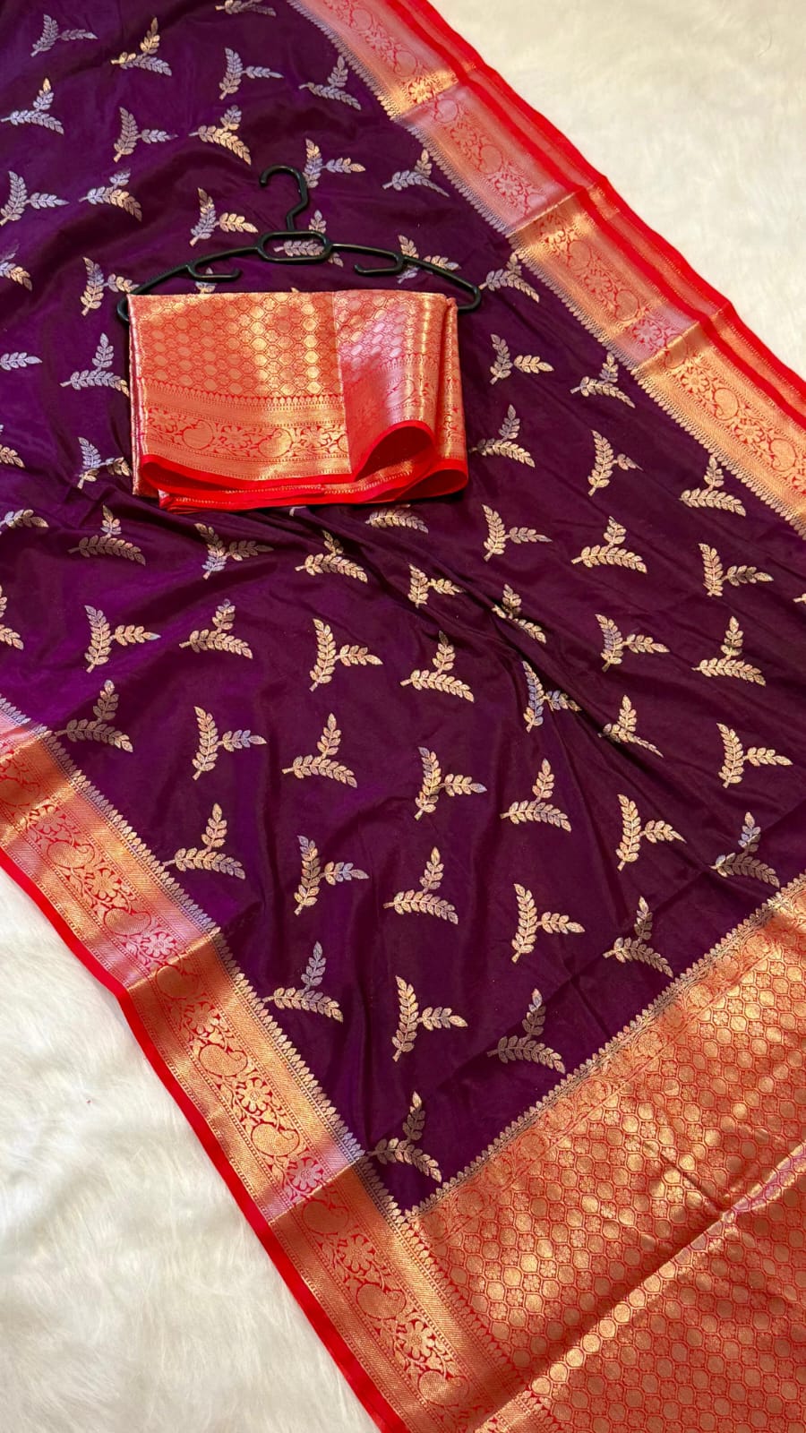 Beautiful Banarasi semi katan silk sarees