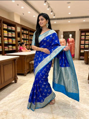 Beautiful Banarasi semi katan silk sarees