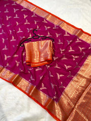 Beautiful Banarasi semi katan silk sarees