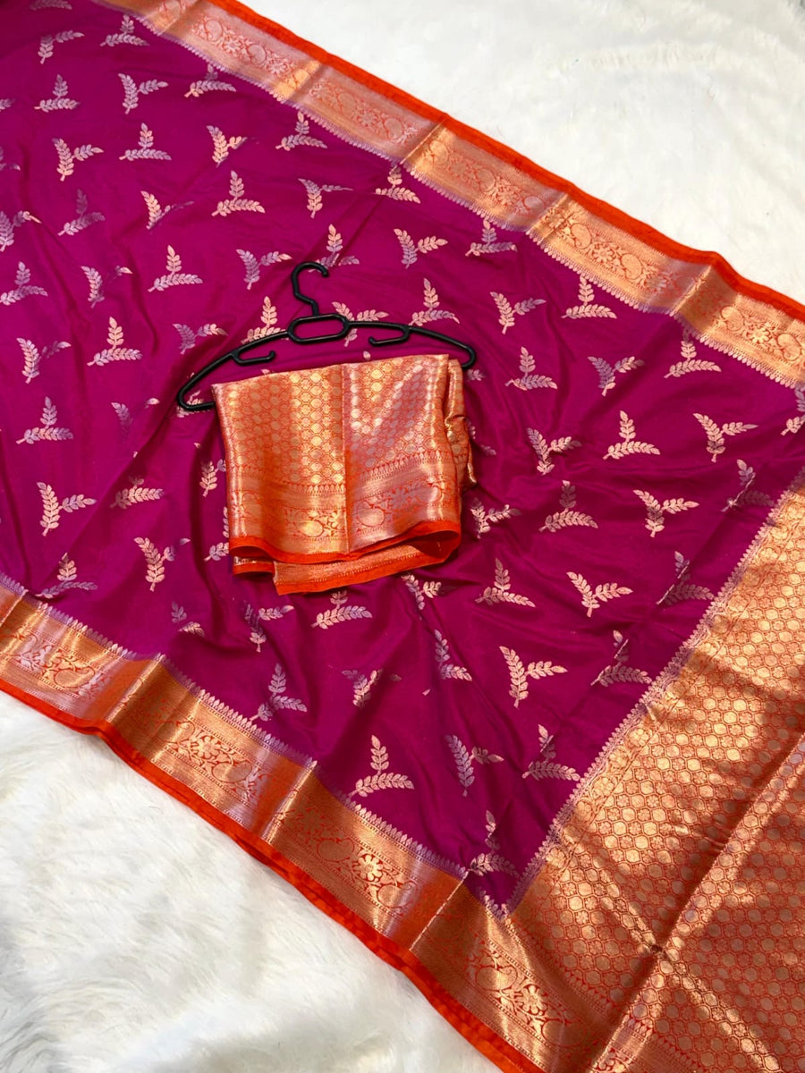 Beautiful Banarasi semi katan silk sarees