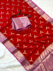 Beautiful Banarasi semi katan silk sarees