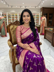 Beautiful Banarasi semi katan silk sarees