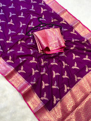 Beautiful Banarasi semi katan silk sarees