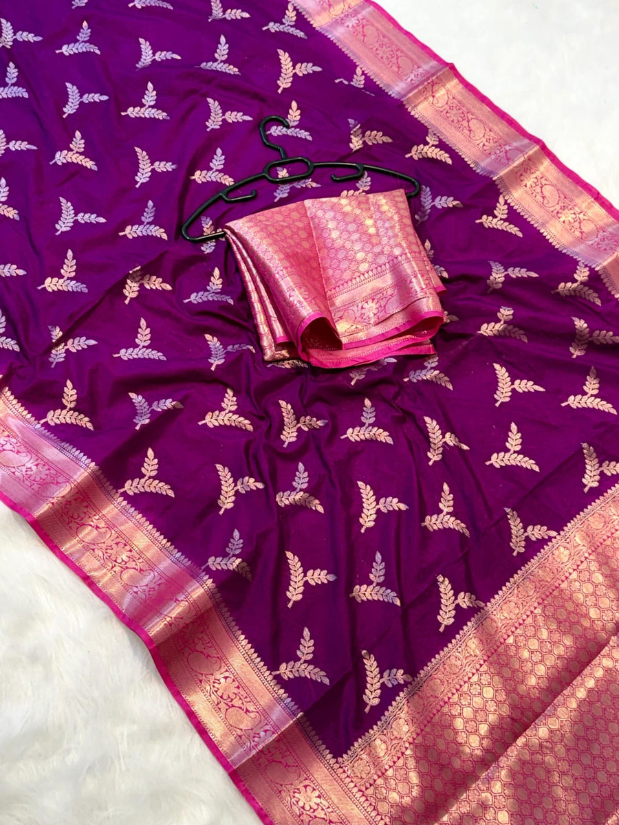 Beautiful Banarasi semi katan silk sarees