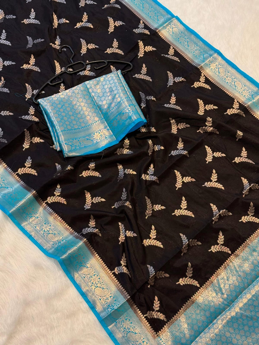 Beautiful Banarasi semi katan silk sarees