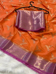 Beautiful Banarasi semi katan silk sarees