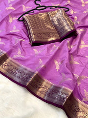 Beautiful Banarasi semi katan silk sarees