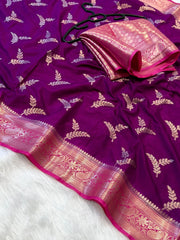 Beautiful Banarasi semi katan silk sarees
