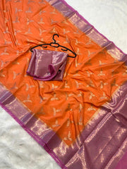 Beautiful Banarasi semi katan silk sarees