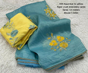 Elegant soft paper crush saree