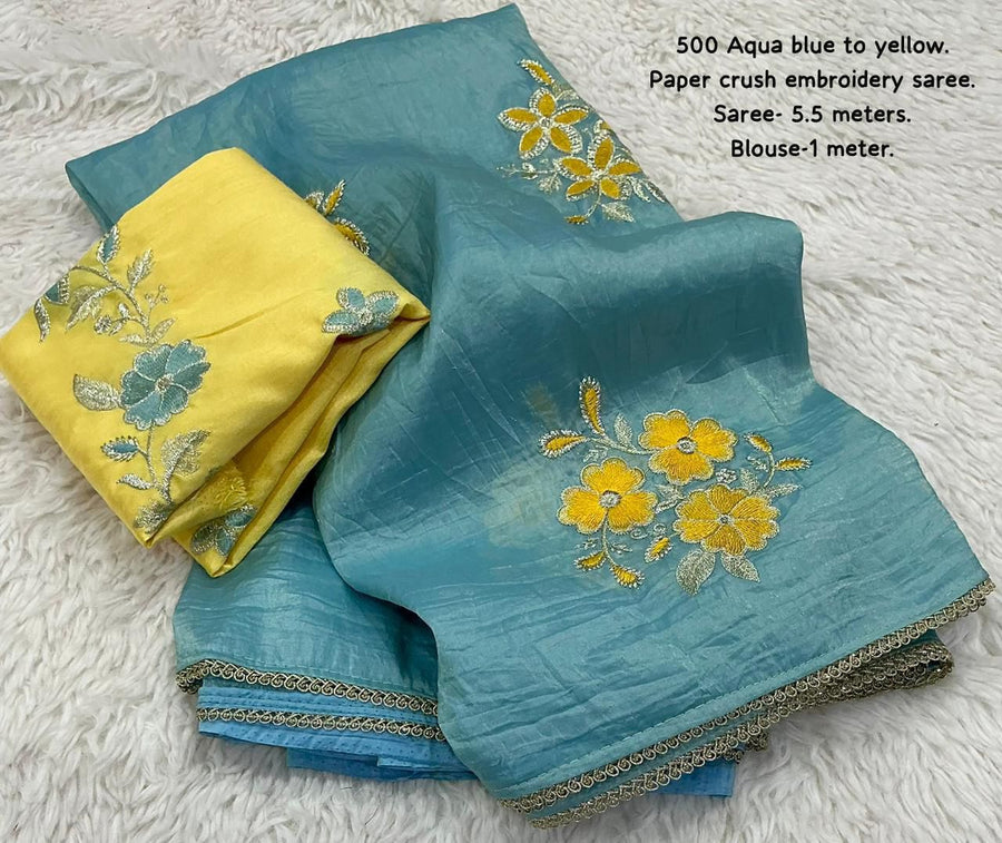 Elegant soft paper crush saree