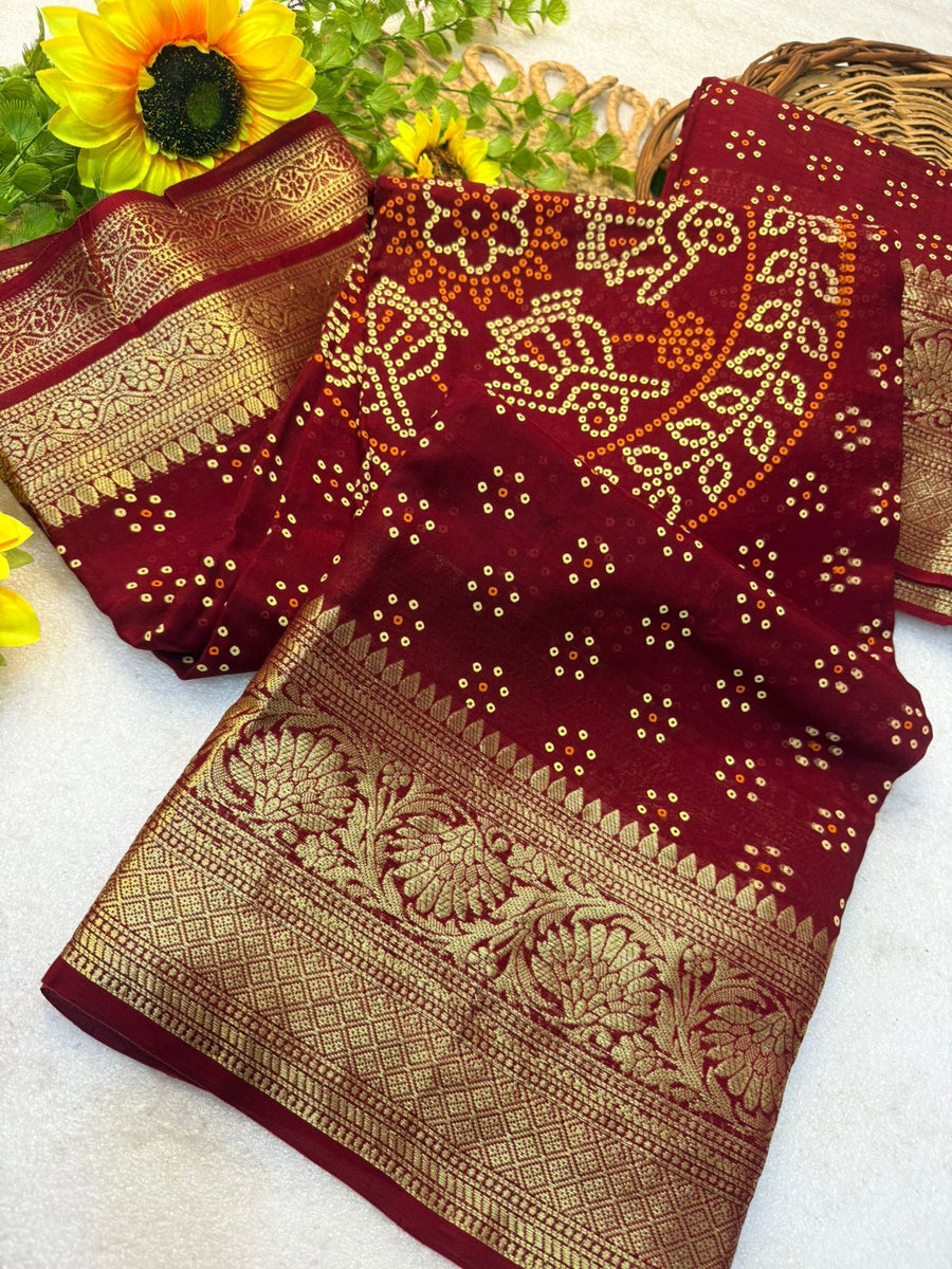 Stunning Kanjivaram Bandhani