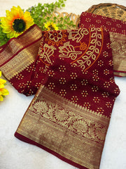 Stunning Kanjivaram Bandhani