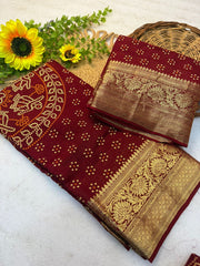 Stunning Kanjivaram Bandhani