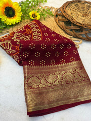 Stunning Kanjivaram Bandhani