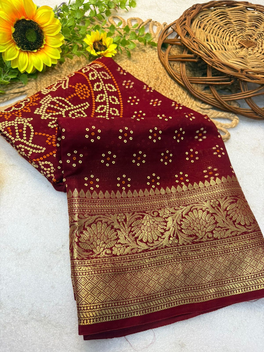 Stunning Kanjivaram Bandhani