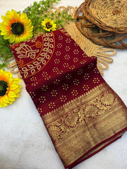 Stunning Kanjivaram Bandhani