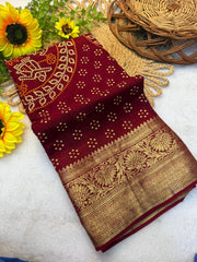 Stunning Kanjivaram Bandhani