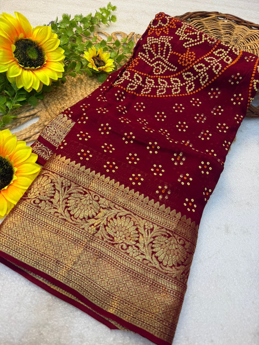 Stunning Kanjivaram Bandhani