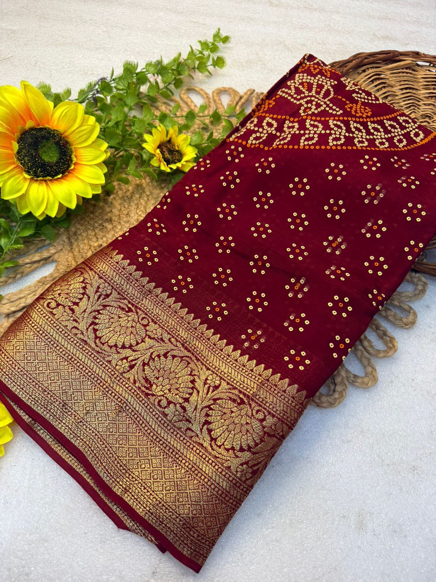 Stunning Kanjivaram Bandhani
