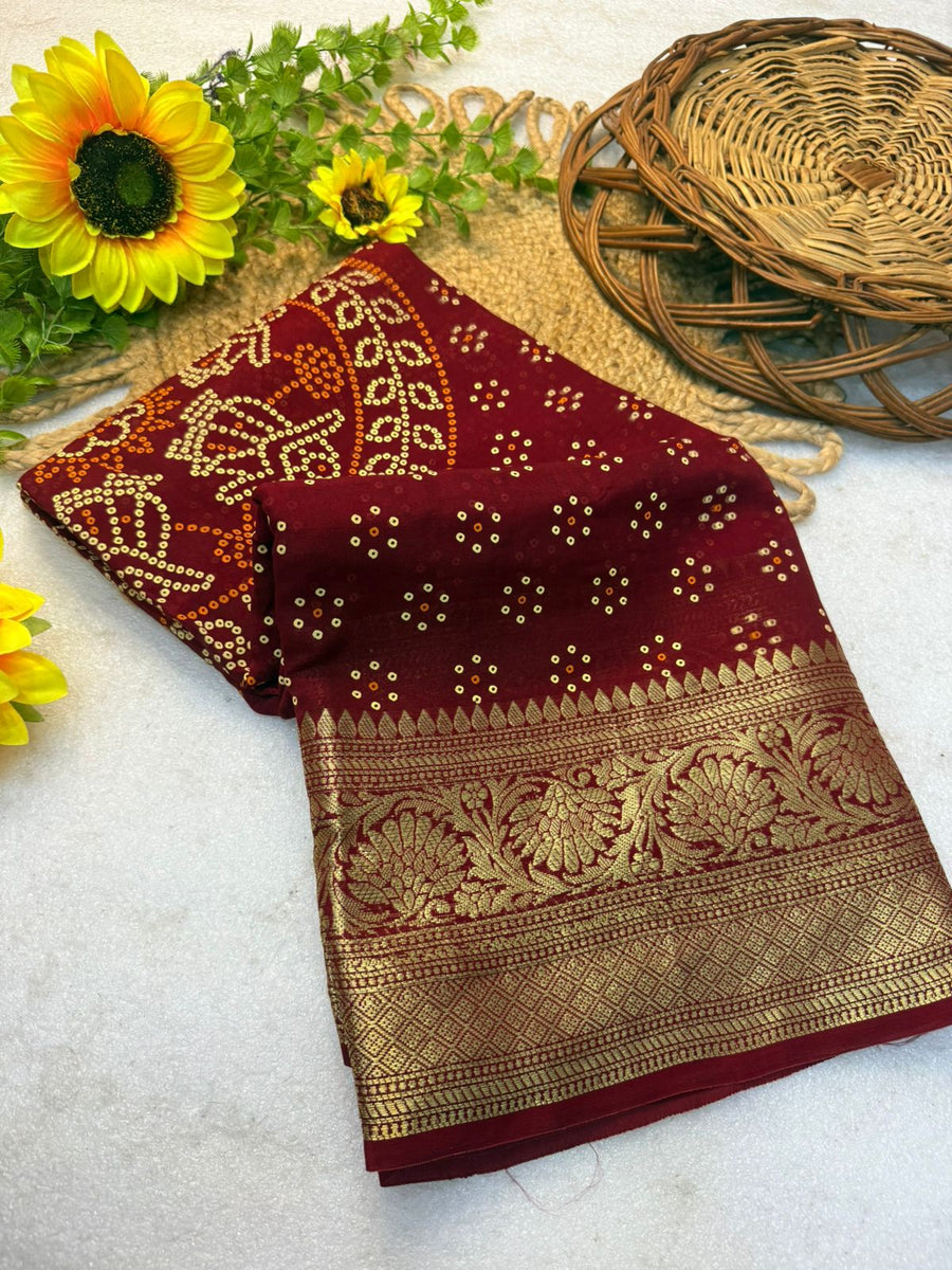 Stunning Kanjivaram Bandhani