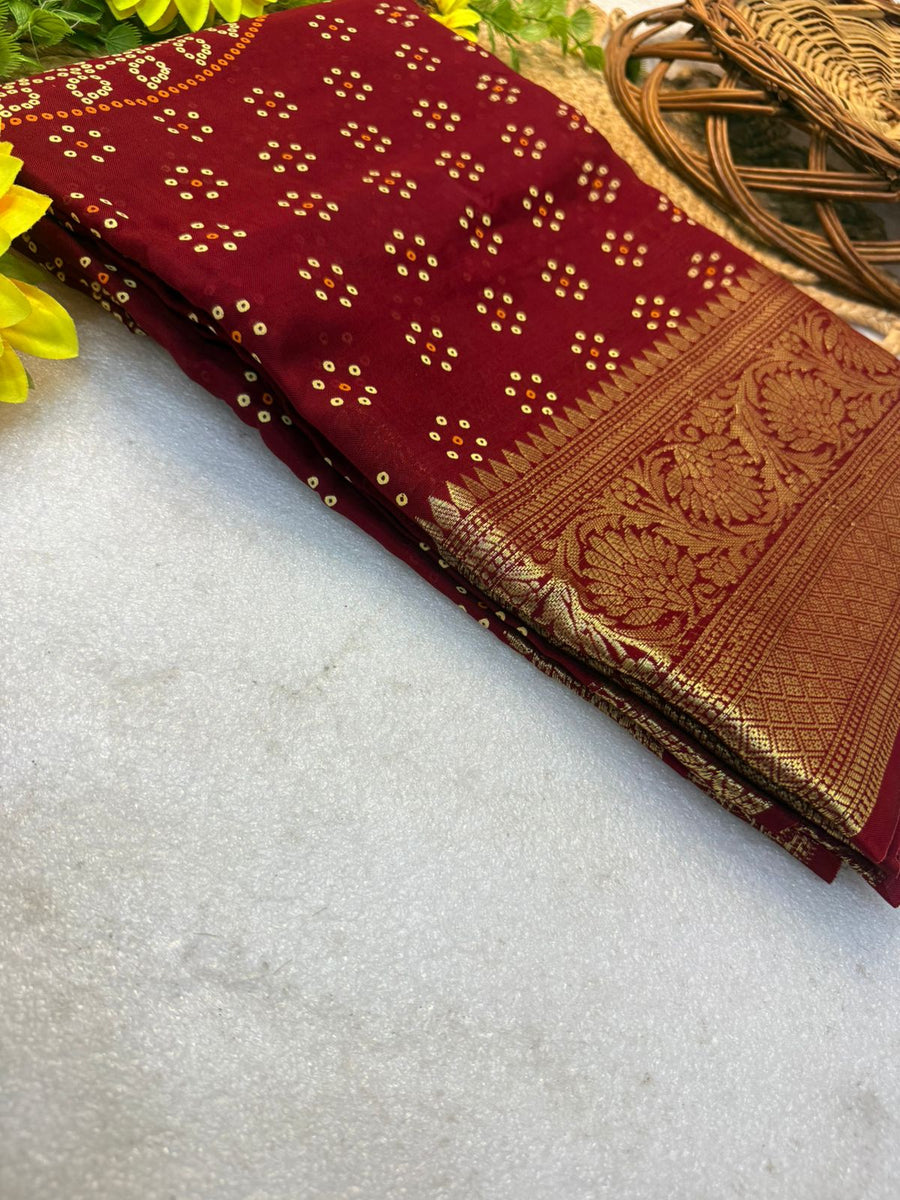Stunning Kanjivaram Bandhani