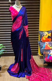 silky satin crepe sarees