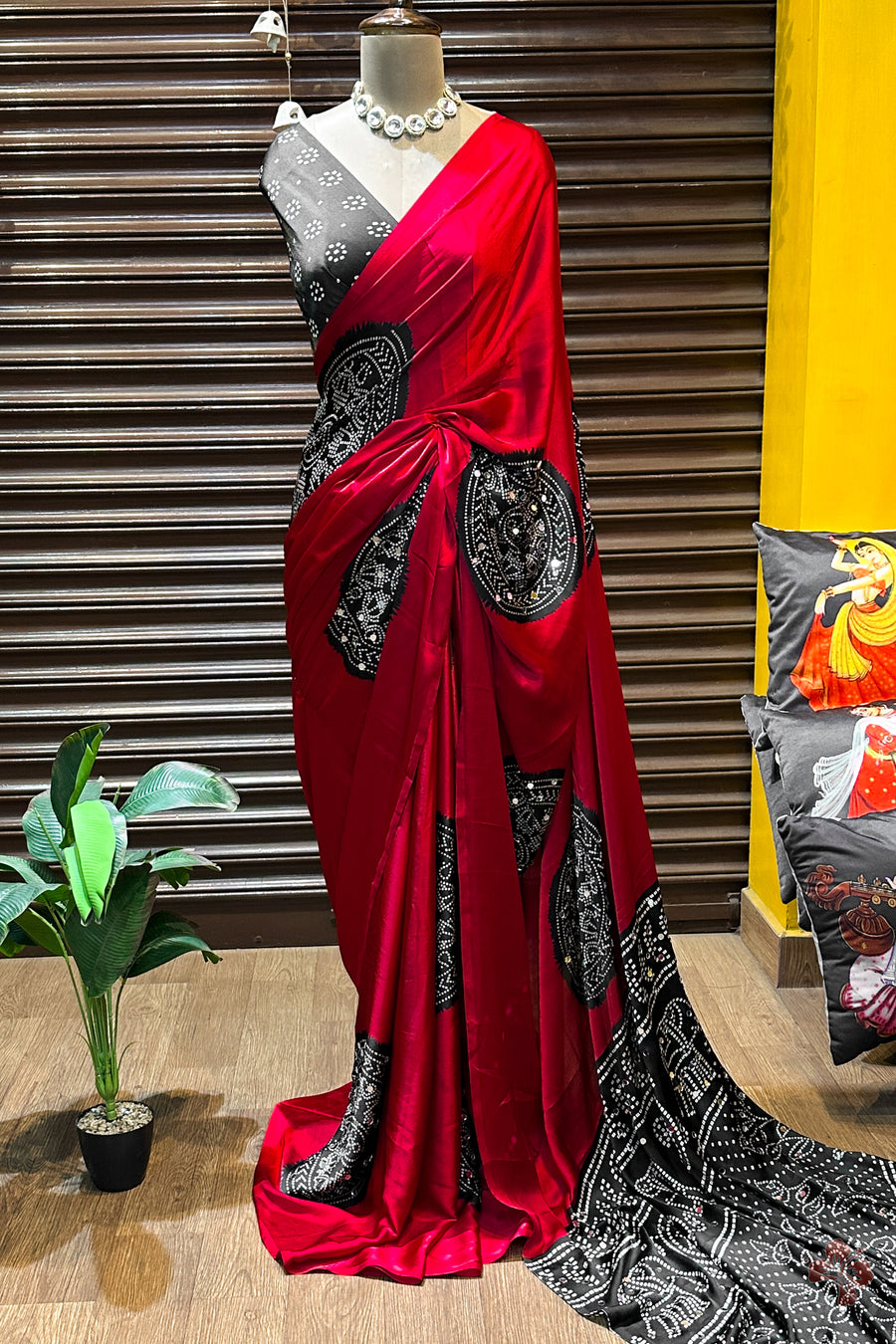 silky satin crepe sarees