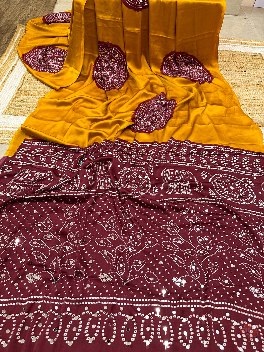 silky satin crepe sarees