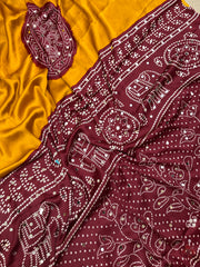 silky satin crepe sarees