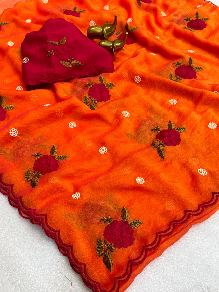 moss silk saree