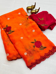 moss silk saree
