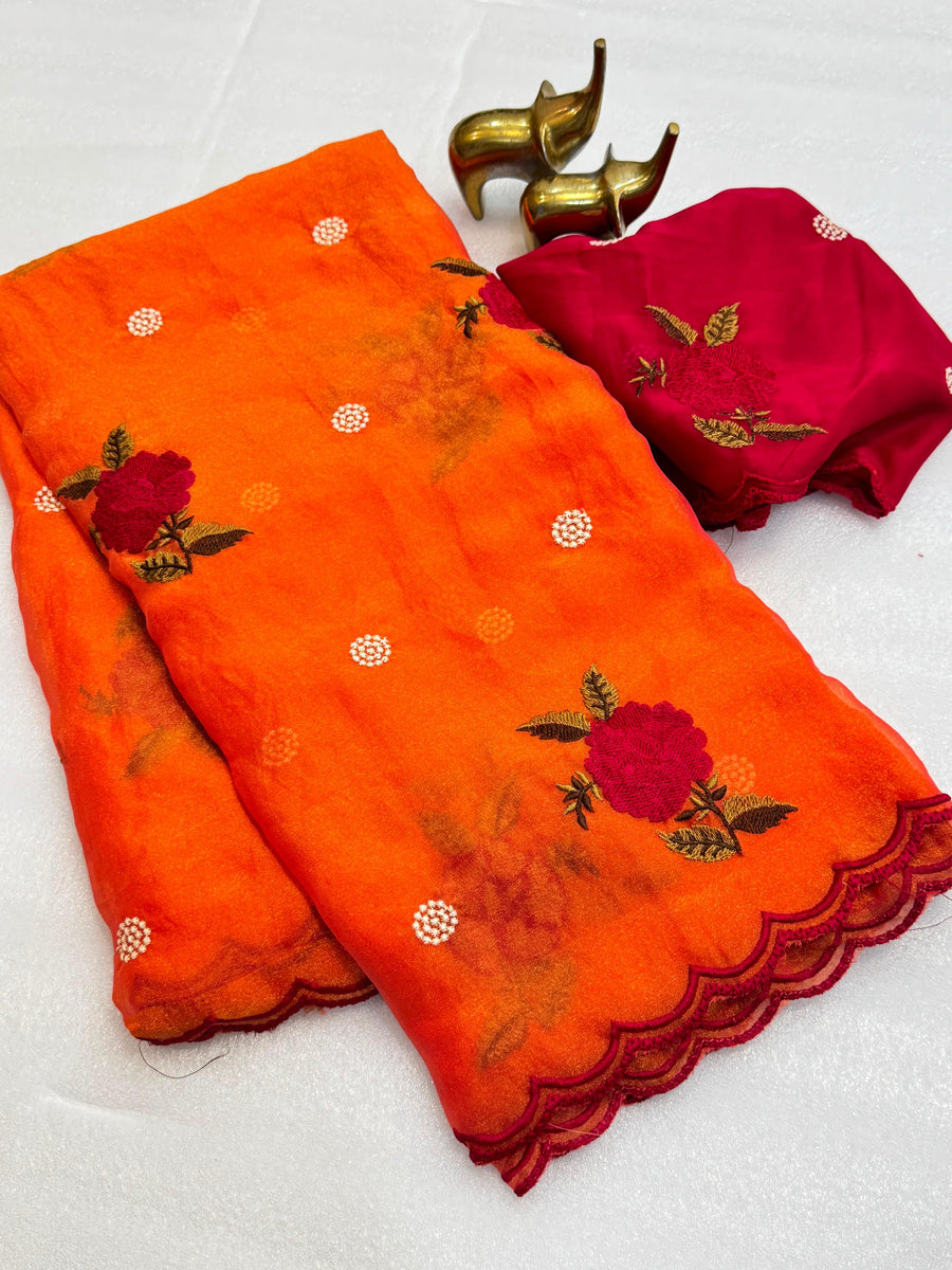 moss silk saree
