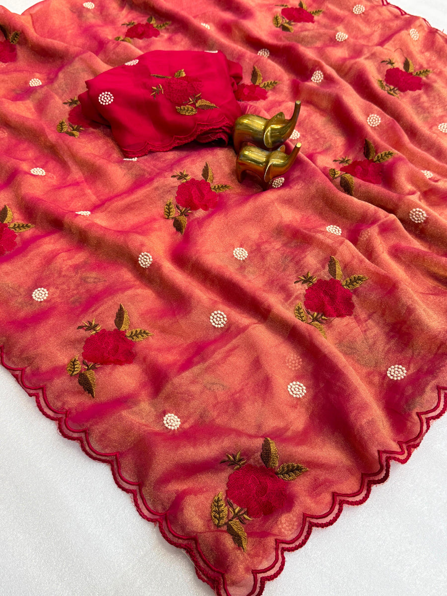 moss silk saree