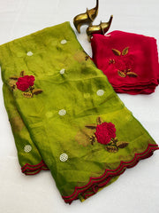 moss silk saree