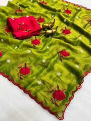 moss silk saree
