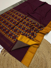 Authentic Maheshwari handloom damruh weaving pallu saree