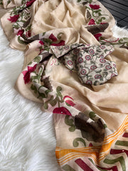 Premium Linen Mirror Saree