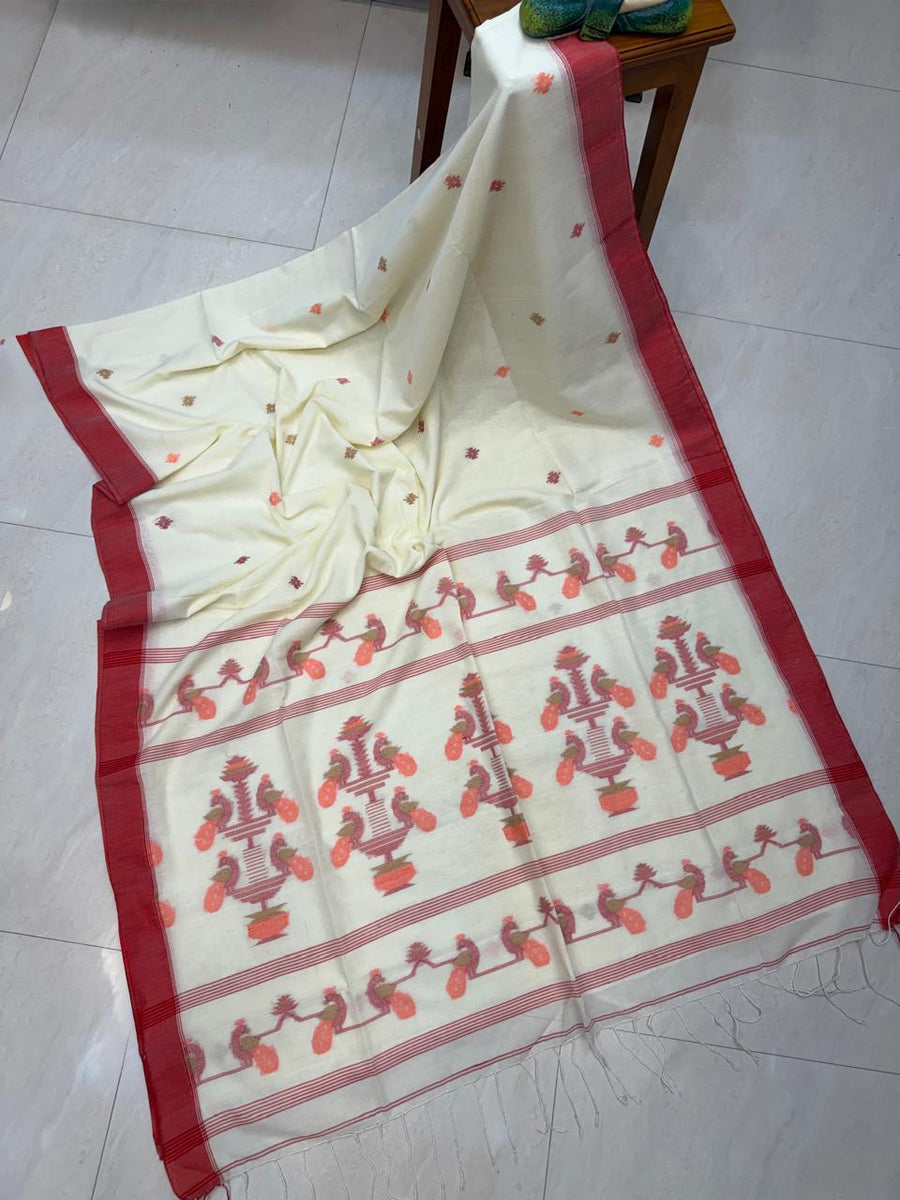 Cotton Khadi Jamdani saree