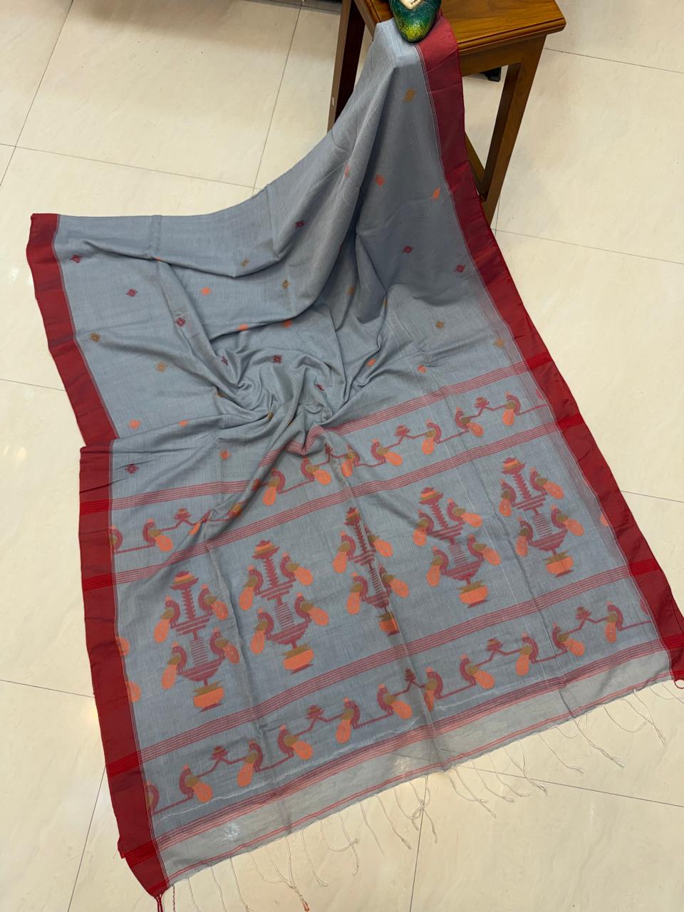 Cotton Khadi Jamdani saree