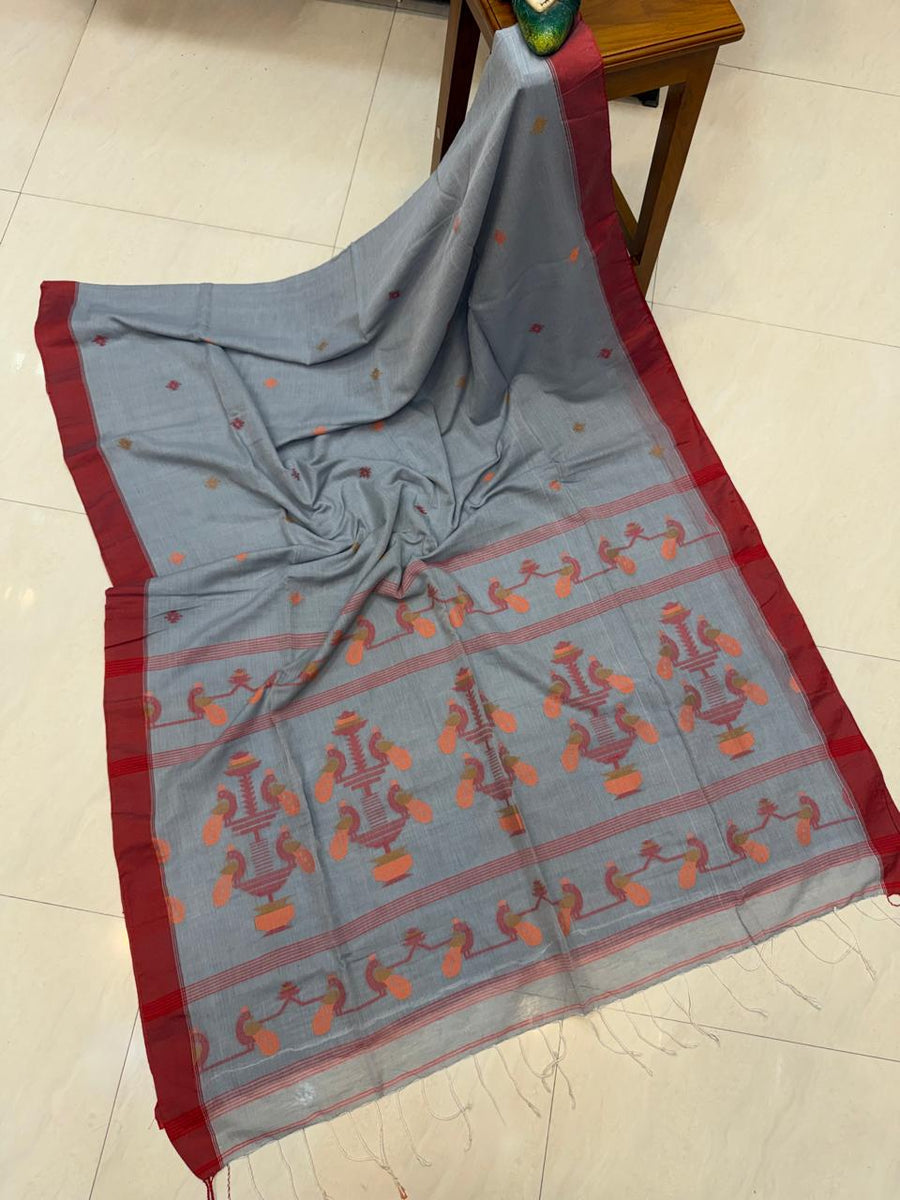 Cotton Khadi Jamdani saree