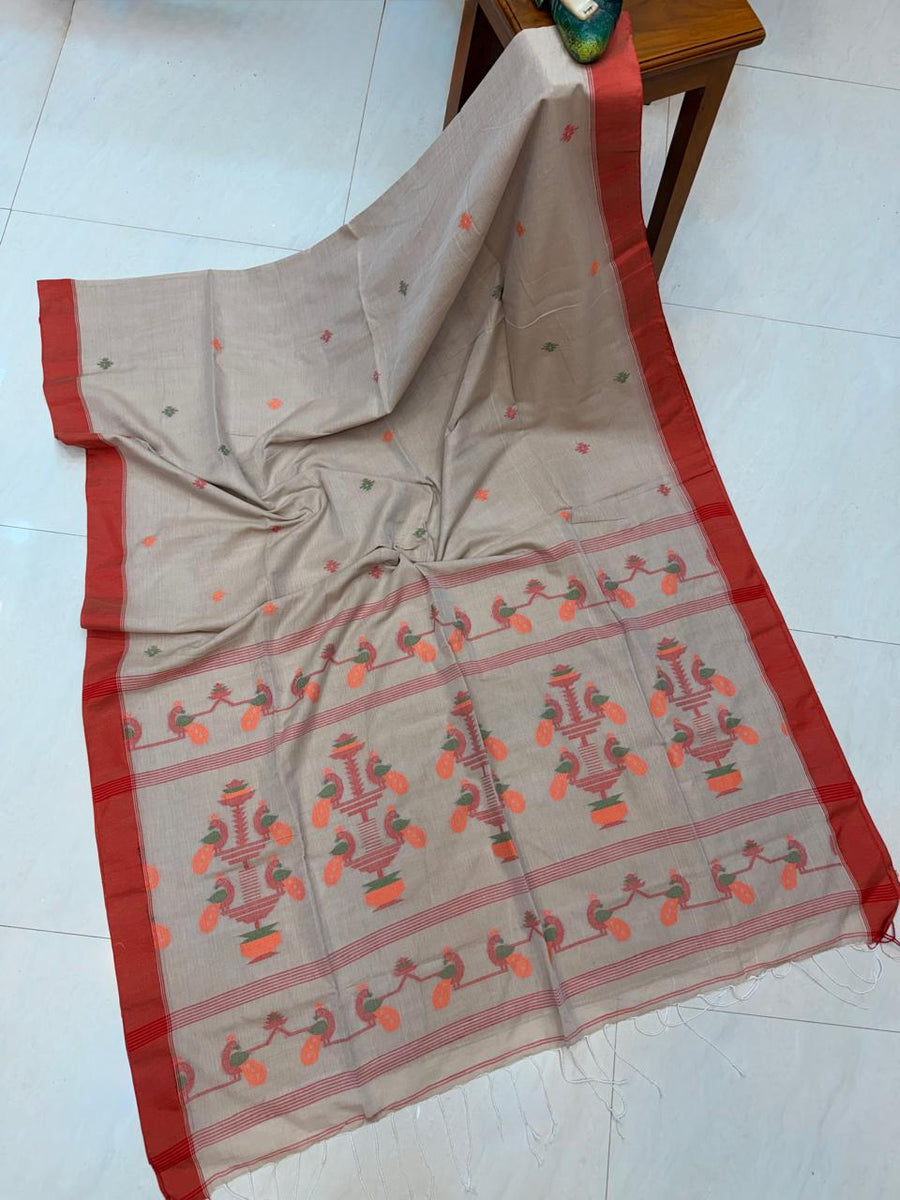 Cotton Khadi Jamdani saree