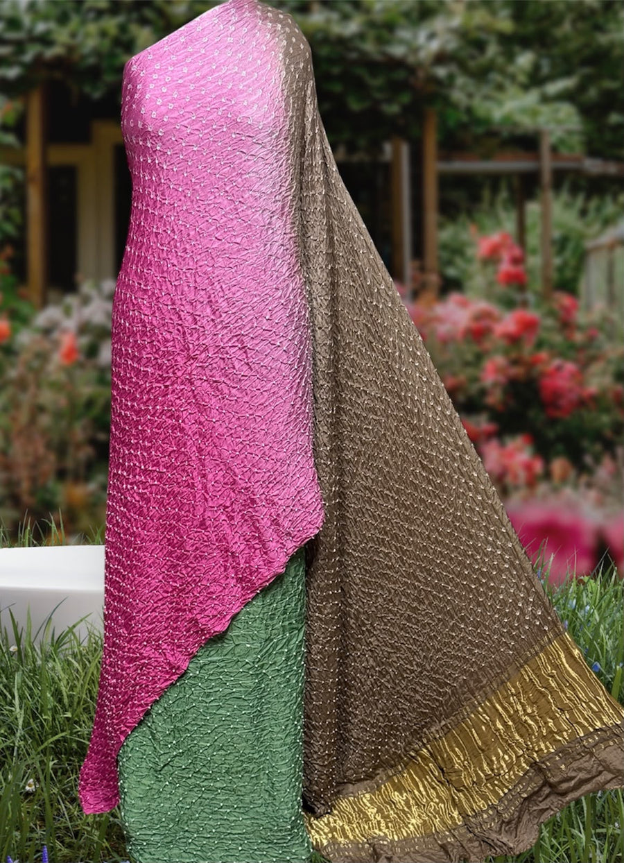 Modal silk bandhej saree